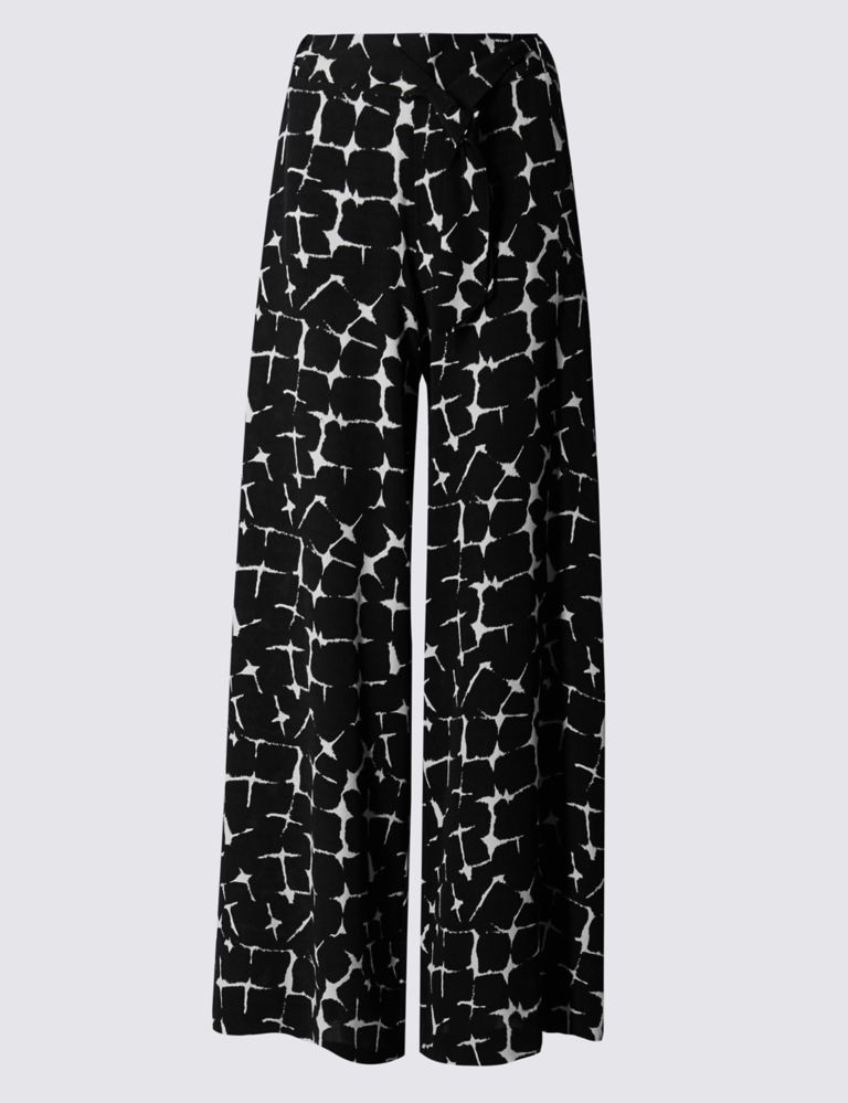 Artisan Tortoise Print Palazzo Trousers with Belt 2 of 3