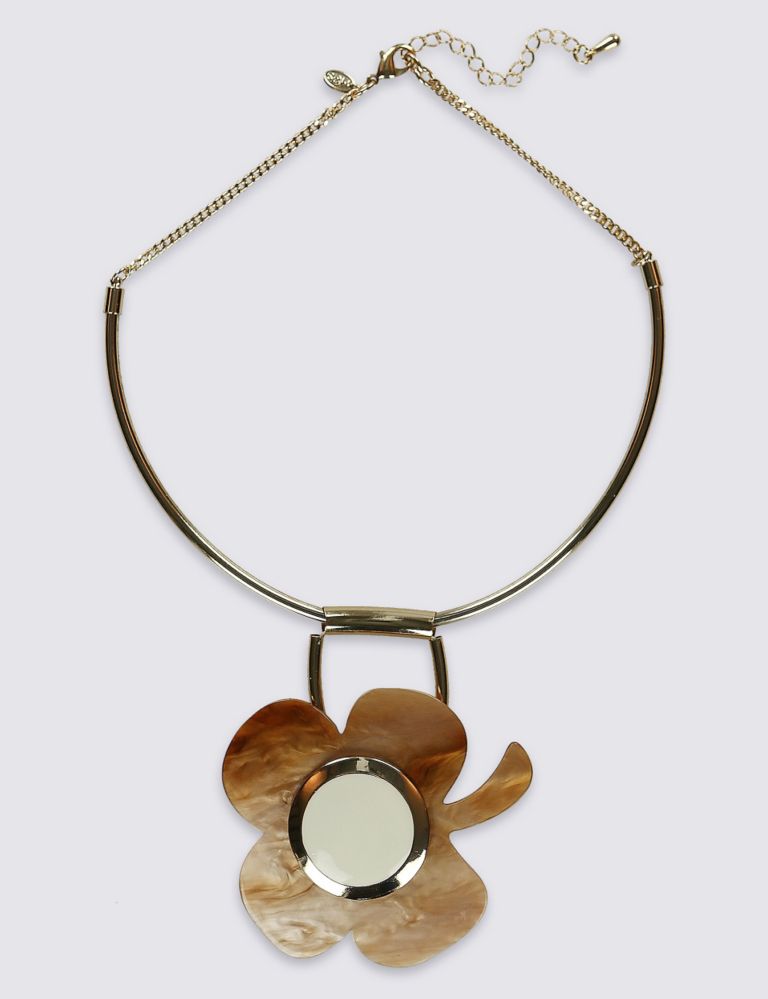 Arty Flower Resin Torque Necklace 1 of 2
