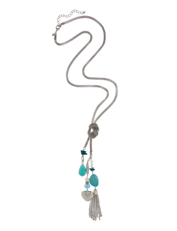 Assorted Bead & Heart Tassel Necklace Image 1 of 1