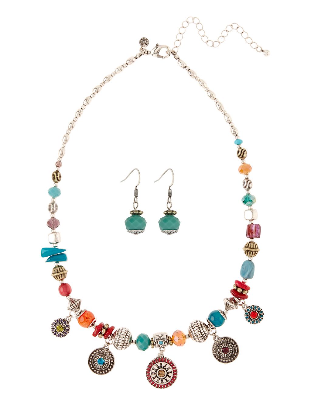 Assorted Bead Charm Necklace & Earrings Set 1 of 1