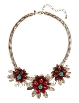 Assorted Bead Floral Necklace | Per Una | M&S