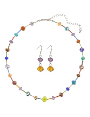 Assorted Bugle Bead Necklace & Earrings Set M&S Collection M&S
