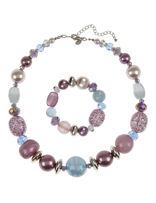 Assorted Pastel Resin Necklace & Bracelet Set Image 1 of 1