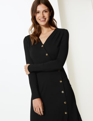 Button front deals wrap dress