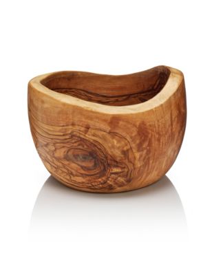 Asymmetrical Brim Rustic Wooden Bowl Image 1 of 2