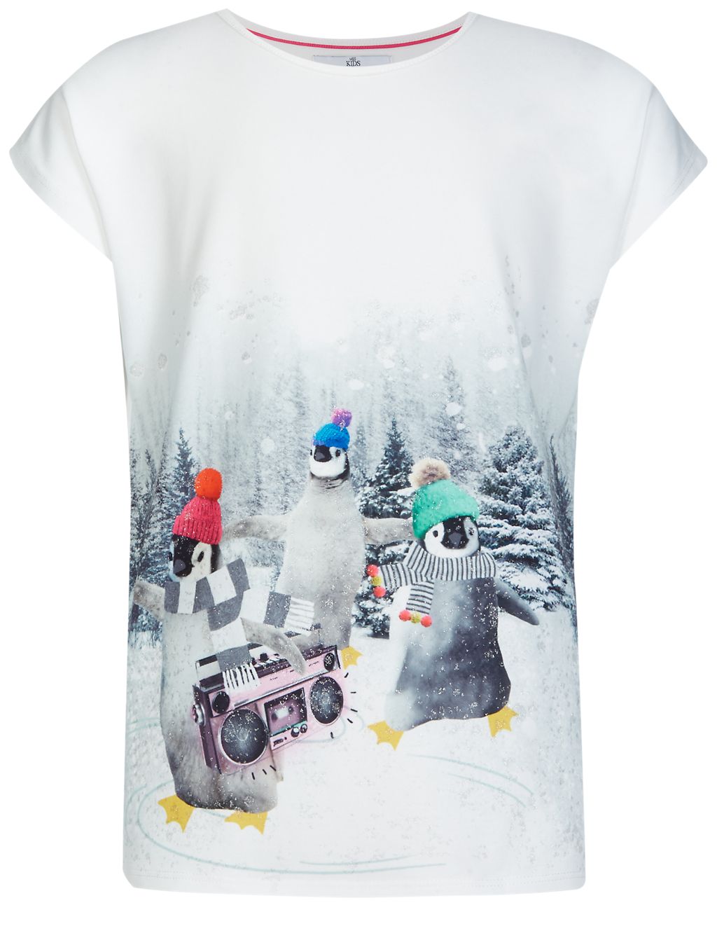 Augmented Reality Short Sleeve Penguin Print Top (5-14 Years) 4 of 5