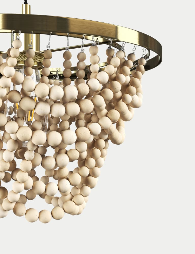 Wood bead light shade best sale