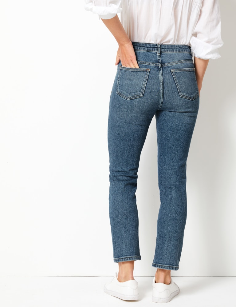 Authentic Straight Leg Cropped Jeans Per Una M S