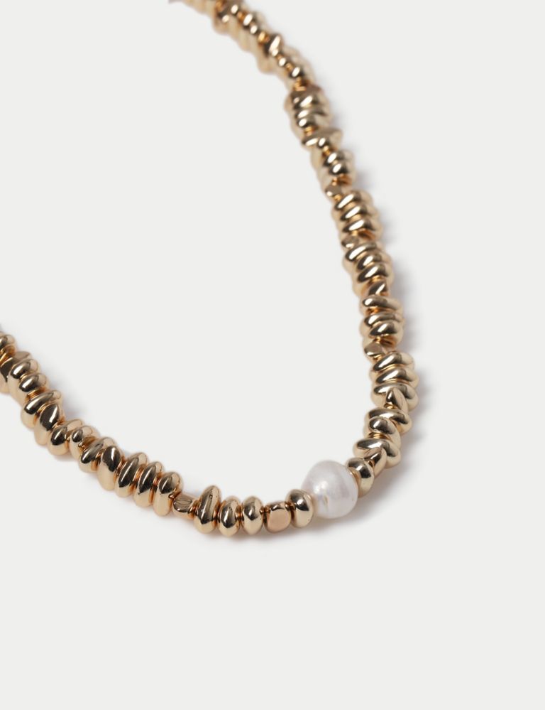 Autograph Fresh Water Pearl Gold Beaded Necklace 2 of 2