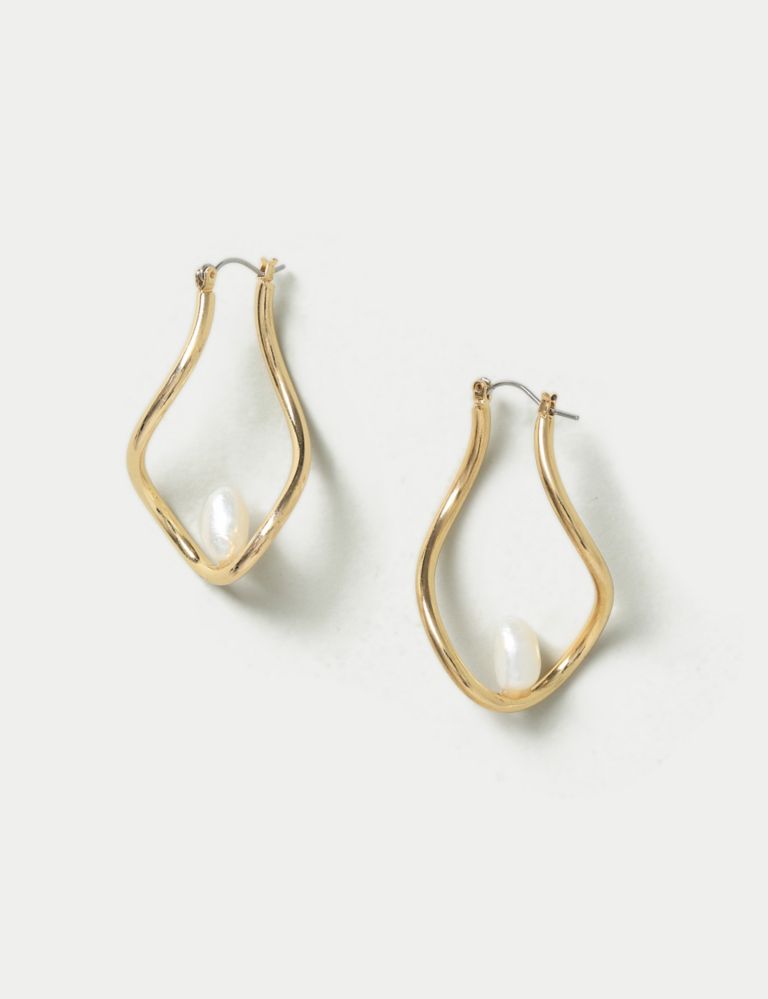Autograph Gold Tone Freshwater Pearl Drop Earrings 2 of 2