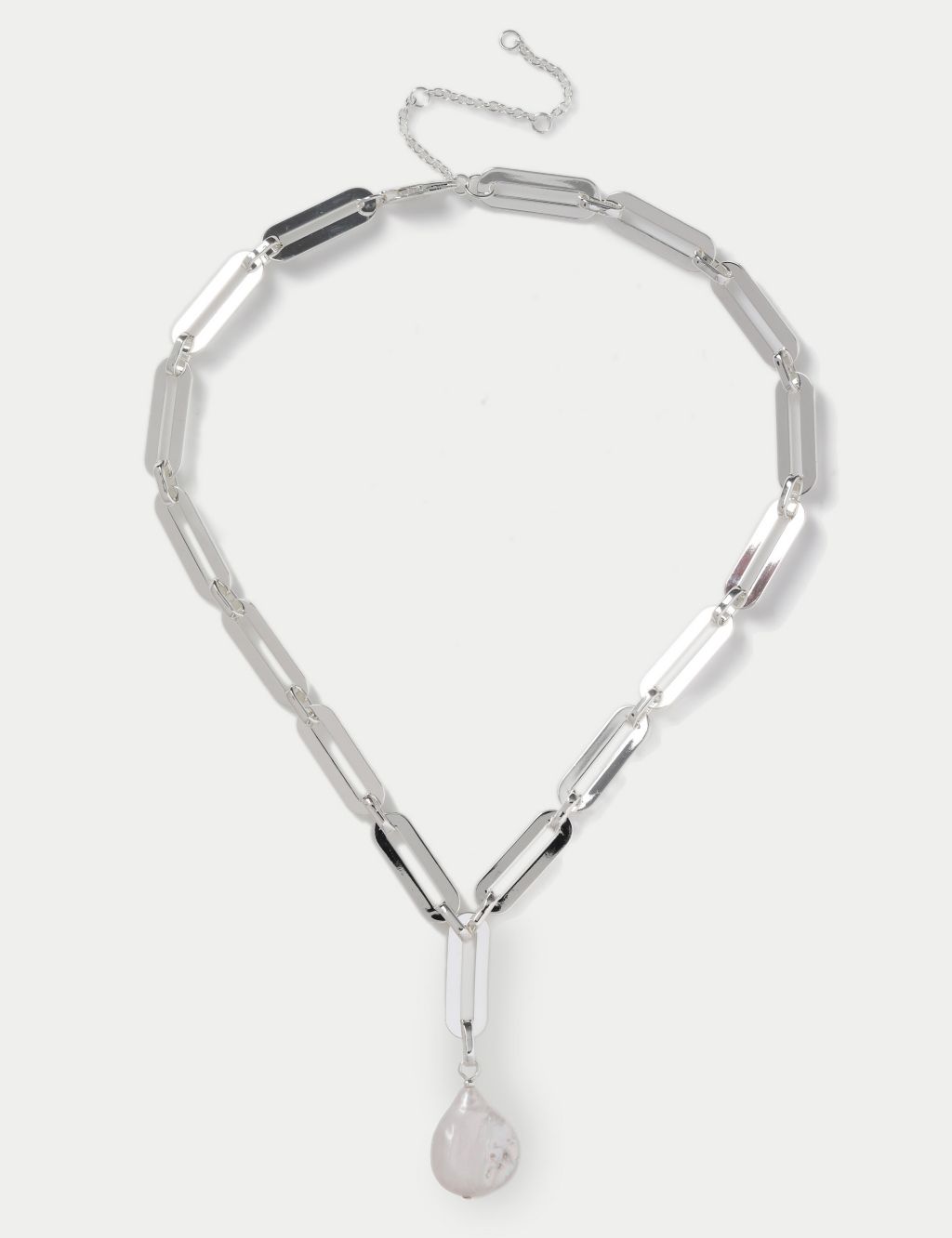 Autograph Silver Link Freshwater Pearl Y Necklace 3 of 3