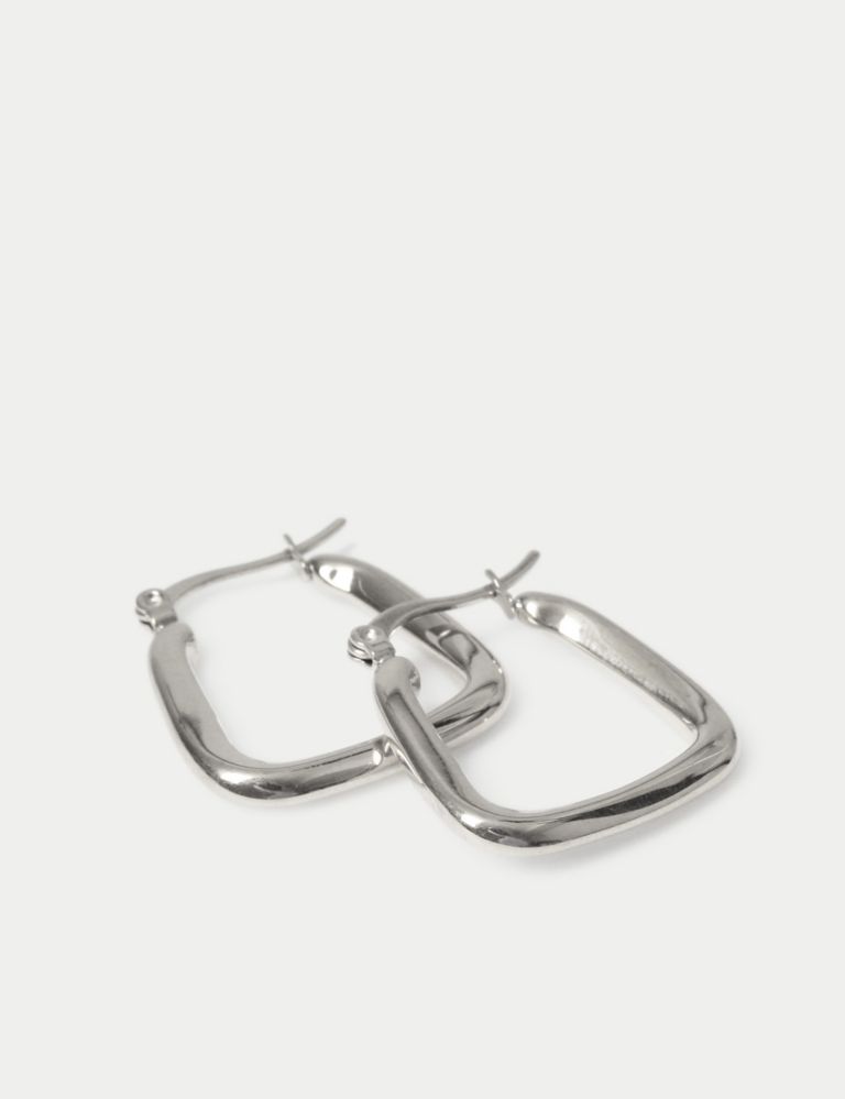Autograph Silver Square Hoop Earrings 1 of 2