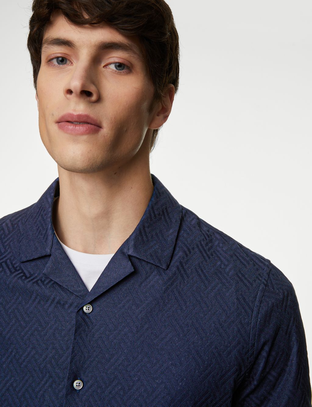 Autograph Textured Pure Cotton Jersey Shirt 6 of 7