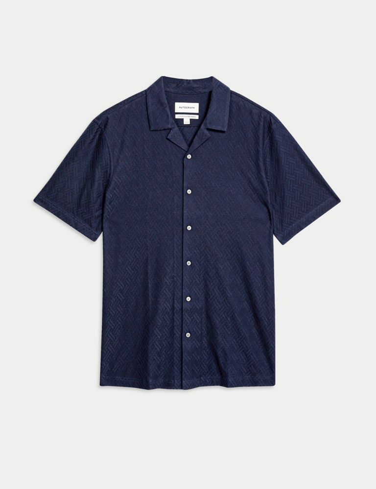 Autograph Textured Pure Cotton Jersey Shirt 2 of 7