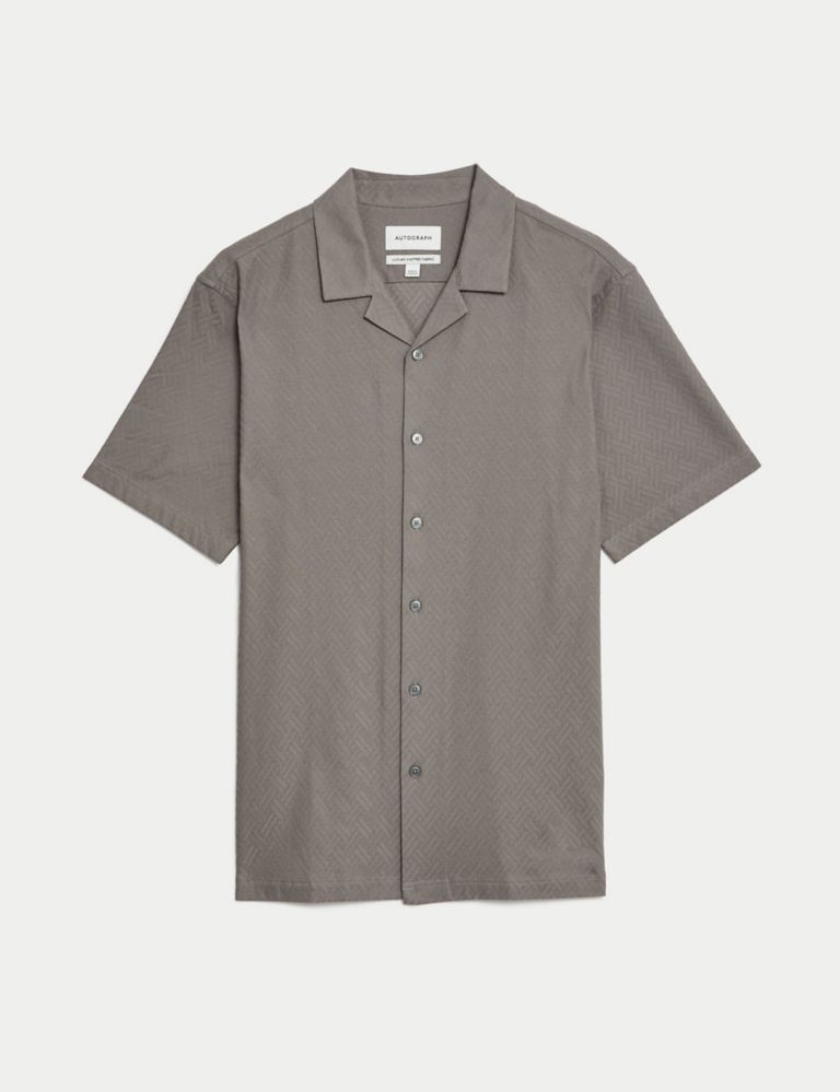 Autograph Textured Pure Cotton Jersey Shirt 2 of 6