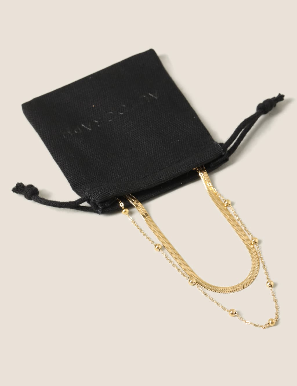Autograph Waterproof Gold Tone Multirow Necklace