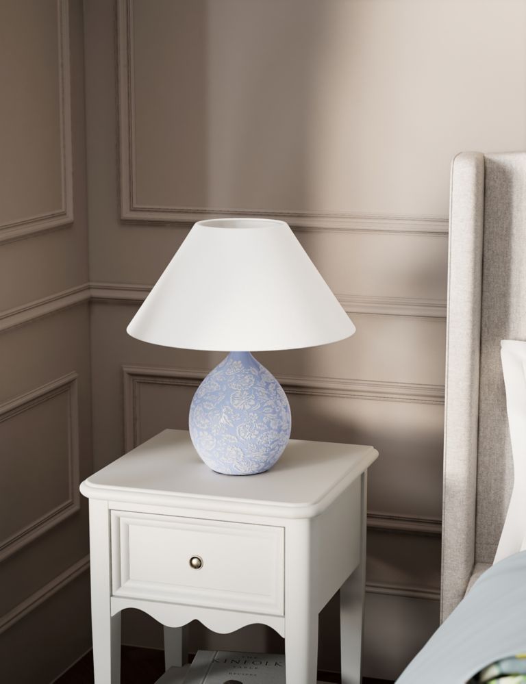 Ava Ceramic Floral Table Lamp 4 of 8