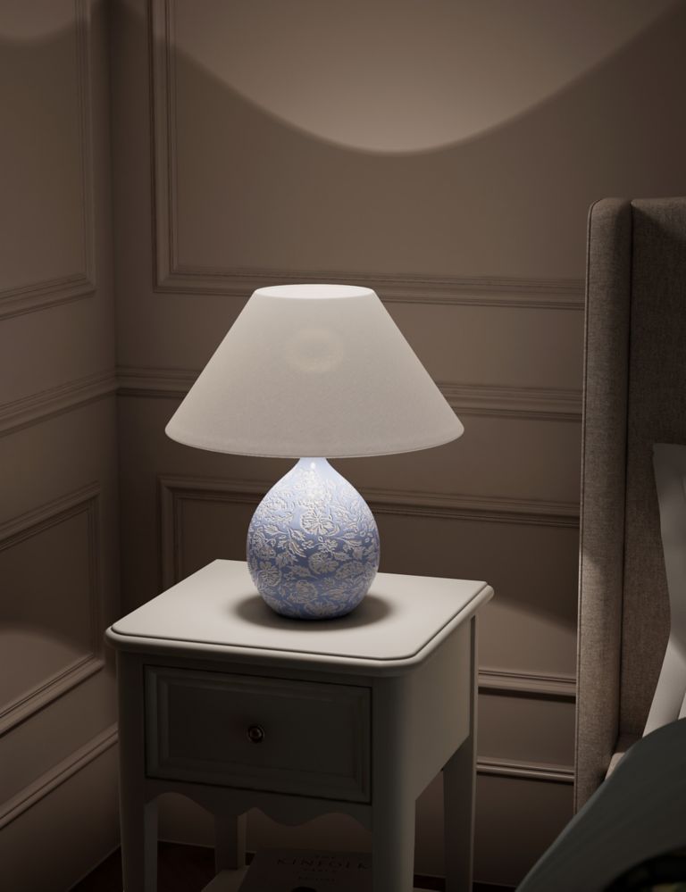 Ava Ceramic Floral Table Lamp 3 of 8