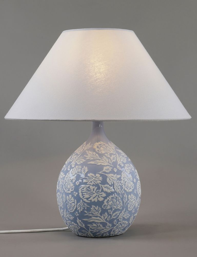 Ava Ceramic Floral Table Lamp 8 of 8