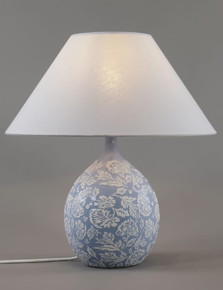 Ava Ceramic Floral Table Lamp 8 of 8