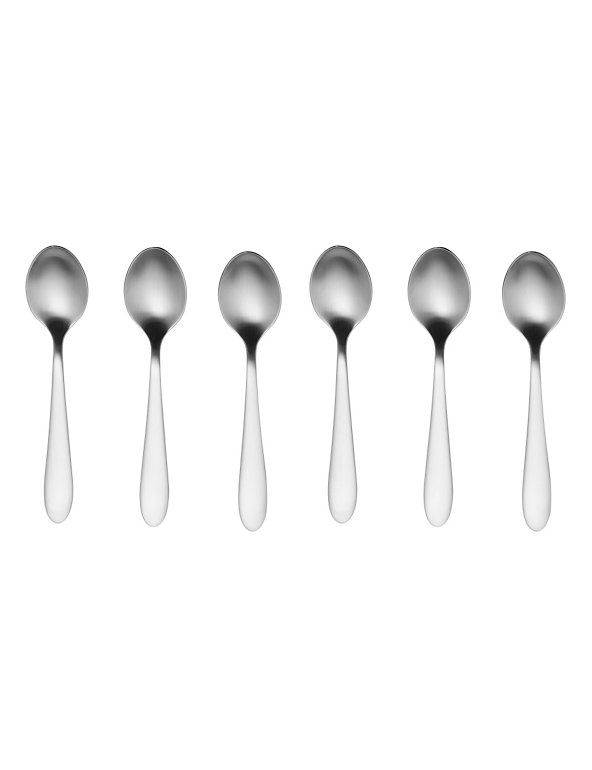 Avalon 6 Piece Brushed Stainless Steel Teaspoons Set Image 1 of 1