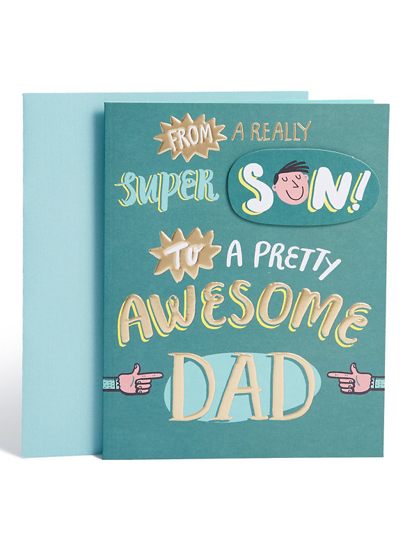 Awesome Dad Super Son Dad Birthday Card Image 1 of 2