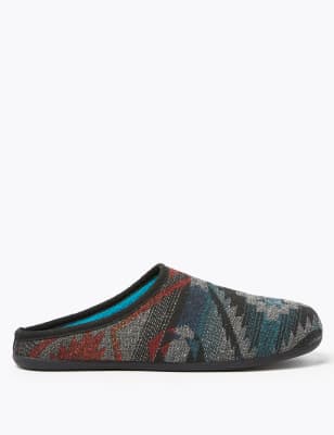 Aztec Pattern Mule Slippers M S Collection M S