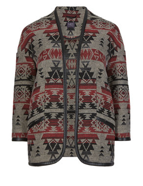 Aztec Print Blanket Jacket with New Wool Image 2 of 4