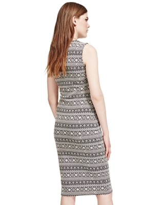 Aztec striped low back sales bodycon dress