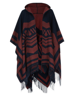 Aztec Print Hooded Wrap Image 2 of 4