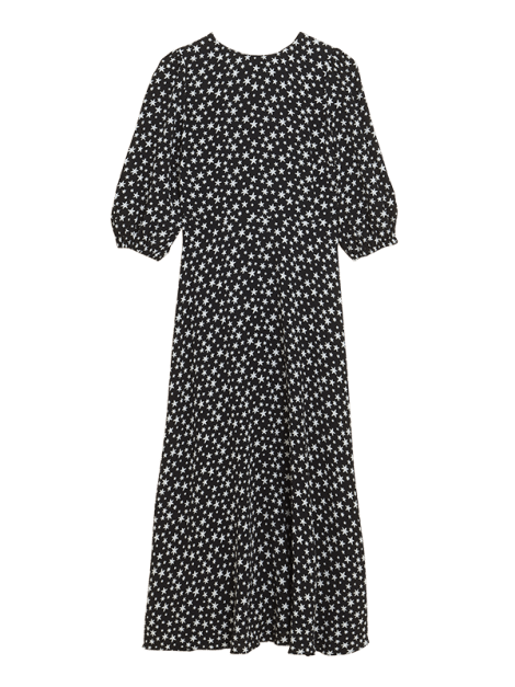 M&S Star-Print Round Neck Midaxi Tea Dress