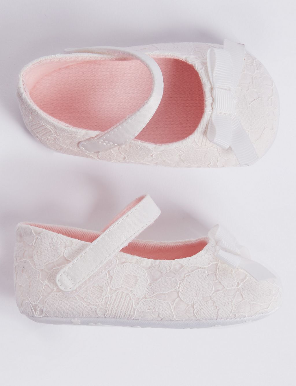 Baby Bow Christening Pram Shoes 1 of 4