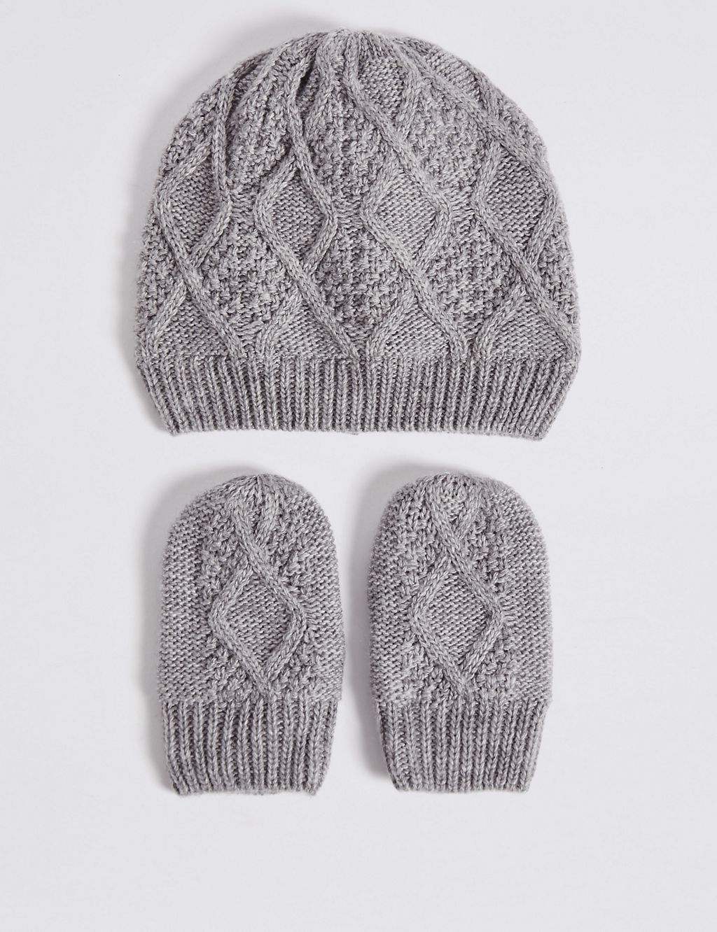 Baby Cable Knit Hat & Mittens Set 1 of 1
