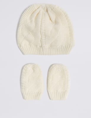 m&s baby hat and mittens