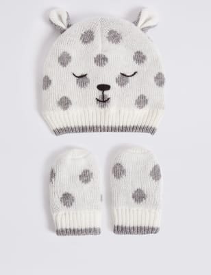 m&s baby hat and mittens