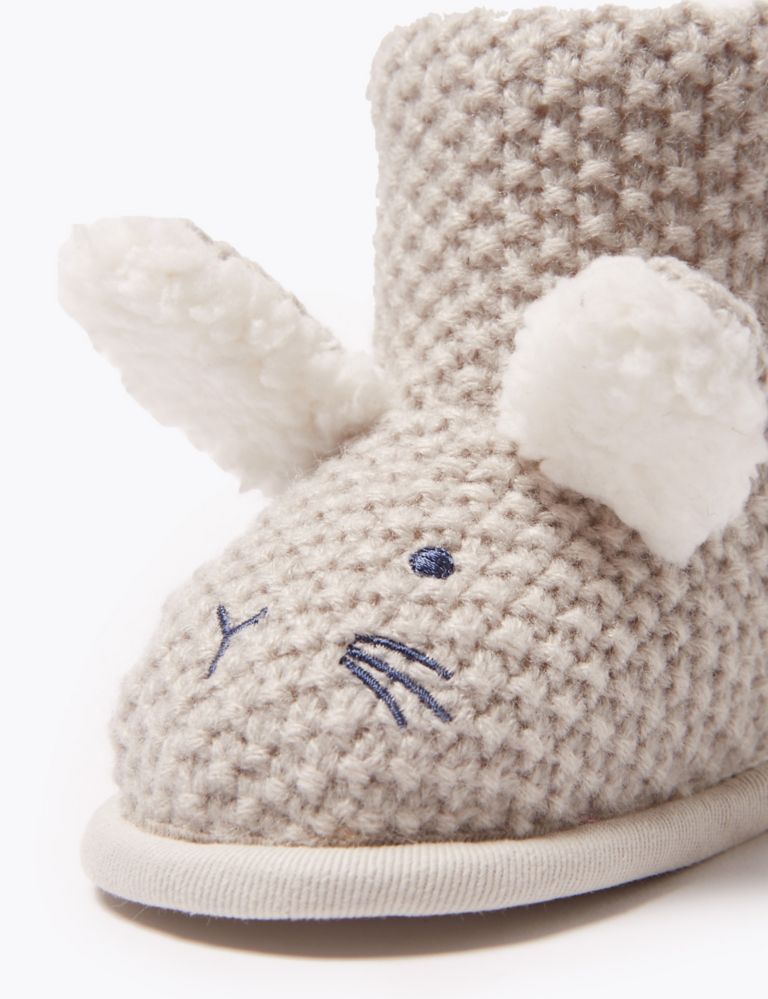 Baby Knitted Rabbit Riptape Boots (0-18 Months) 4 of 5