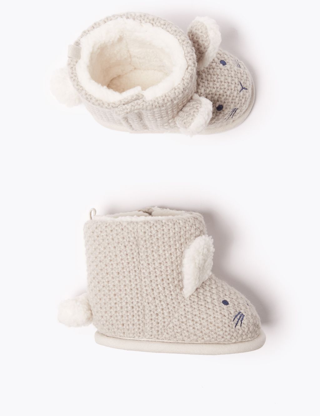 Baby Knitted Rabbit Riptape Boots (0-18 Months) 1 of 5