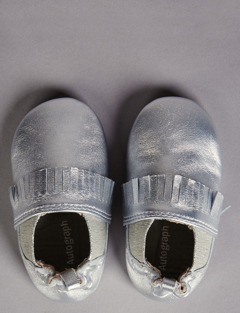 Baby Leather Fringed Pram Shoes 3 of 4