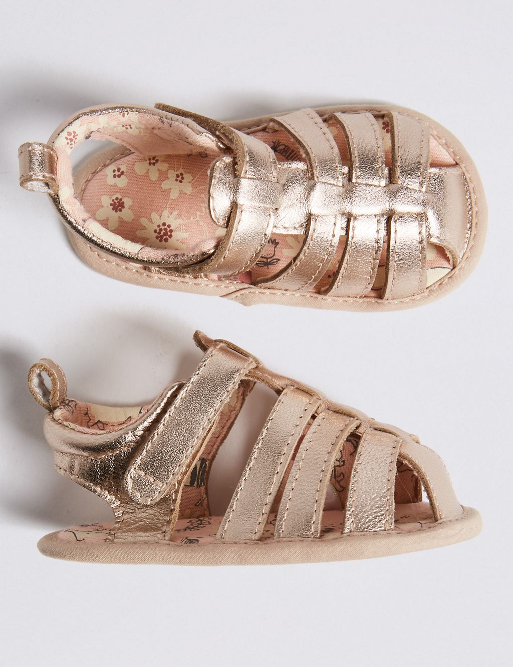 Baby Leather Metallic Sandals (0-18 Months) 1 of 4