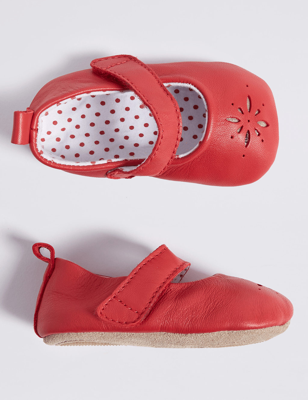 Baby Leather Riptape Pram Shoes M&S