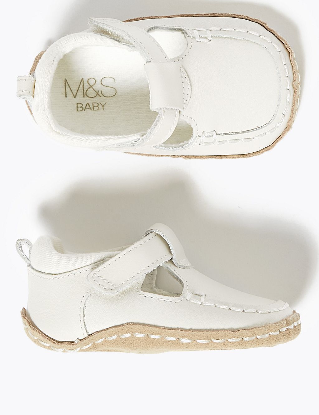 Baby Leather Riptape Shoes (0-12 Mths) 1 of 4