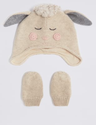m&s baby hat and mittens
