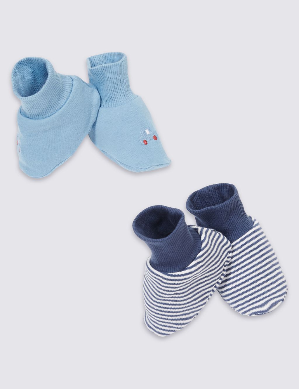 Baby Pure Cotton Striped Car Booties 3 of 4
