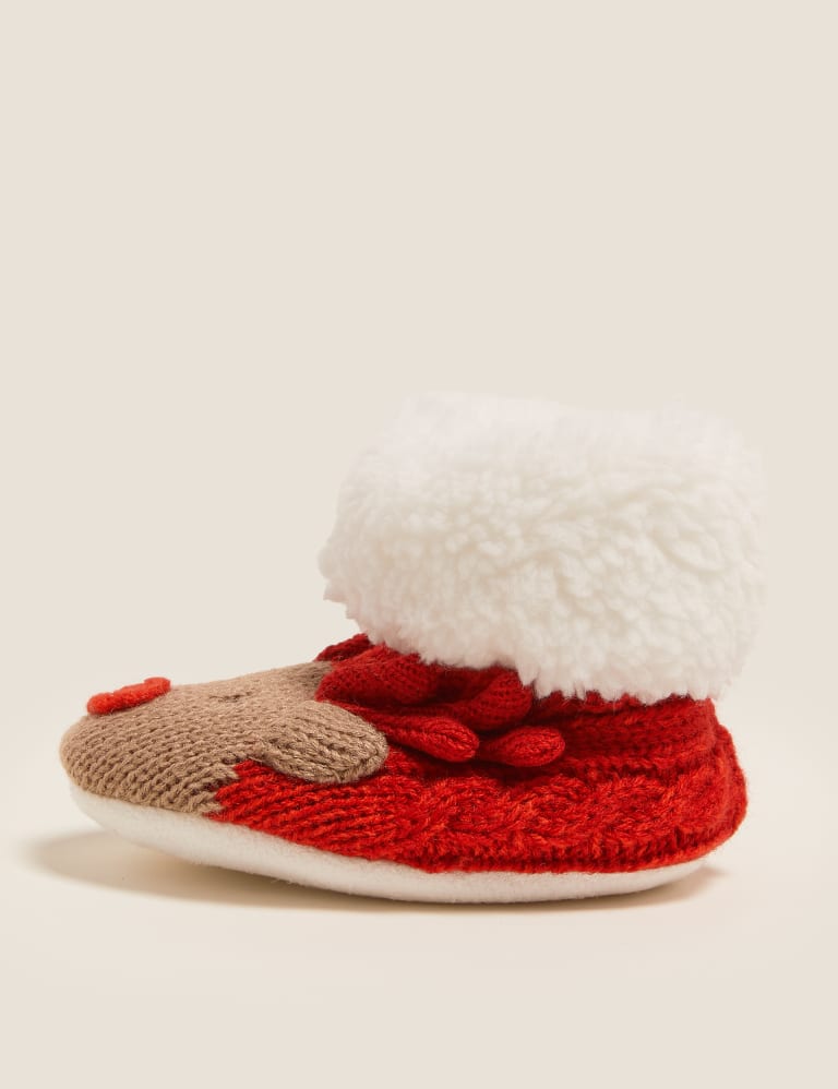 Baby Reindeer Booties 0 2 Yrs M S