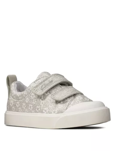 Baby Riptape Floral Glitter Trainers 1 of 5