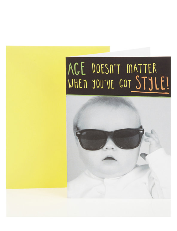 Baby Style Birthday Greetings Card Image 1 of 2