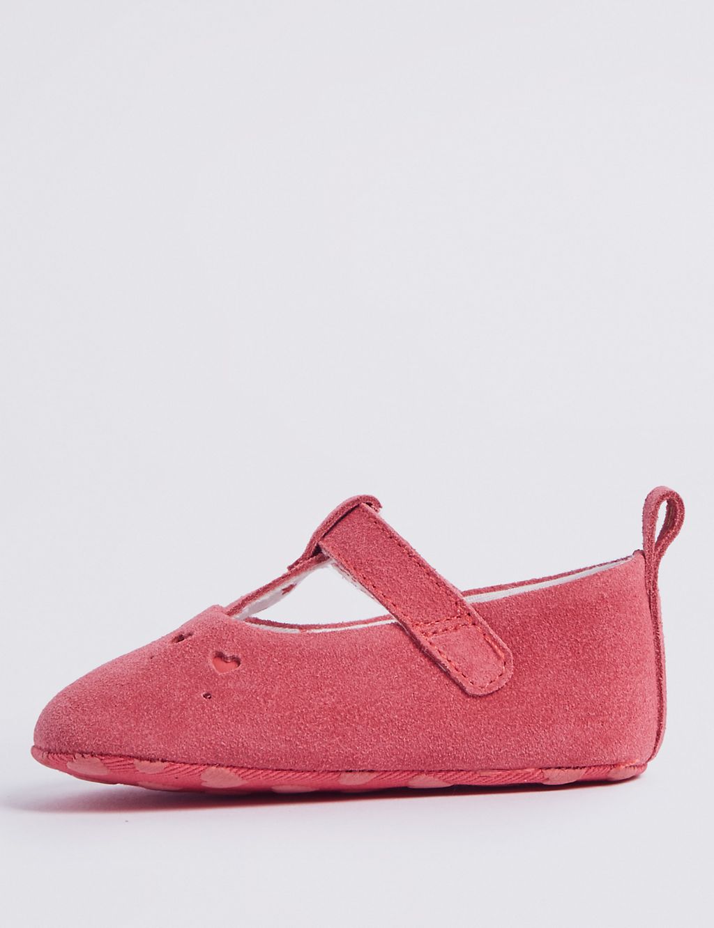 Baby Suede Heart Cut Pram Shoes 2 of 4