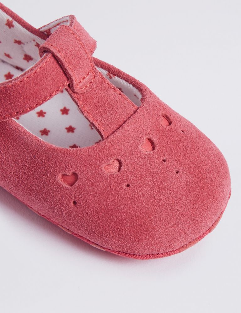 Baby Suede Heart Cut Pram Shoes 4 of 4