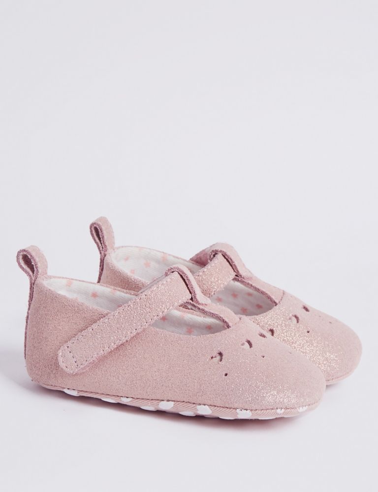 Baby Suede Sparkle Pram Shoes 1 of 4