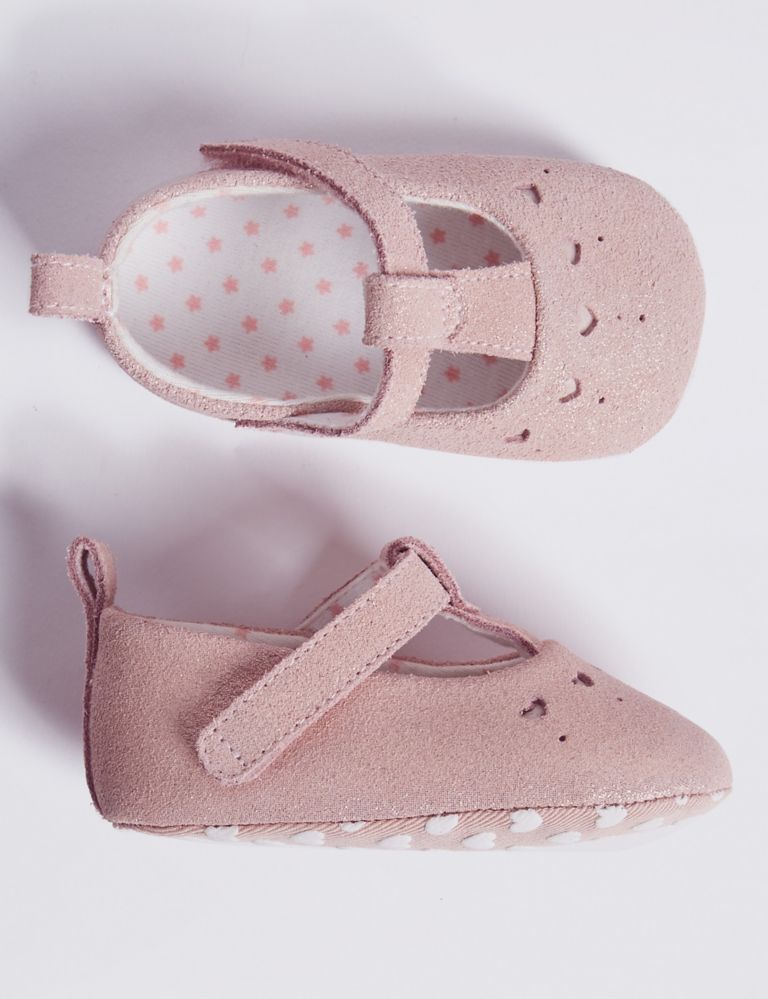 Baby Suede Sparkle Pram Shoes 2 of 4